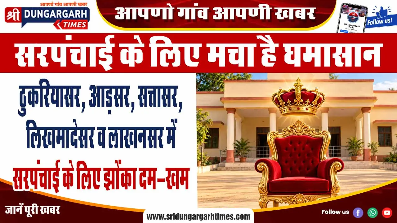 ठुकरियासर, आड़सर, सत्तासर, लिखमादेसर व लाखनसर में सरपंचाई के लिए झोंका दम-खम