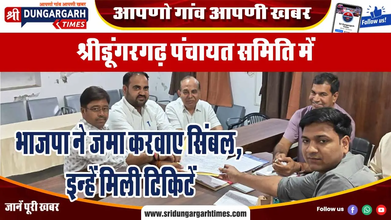 भाजपा ने जमा करवाए सिंबल, इन्हें मिली टिकिटें