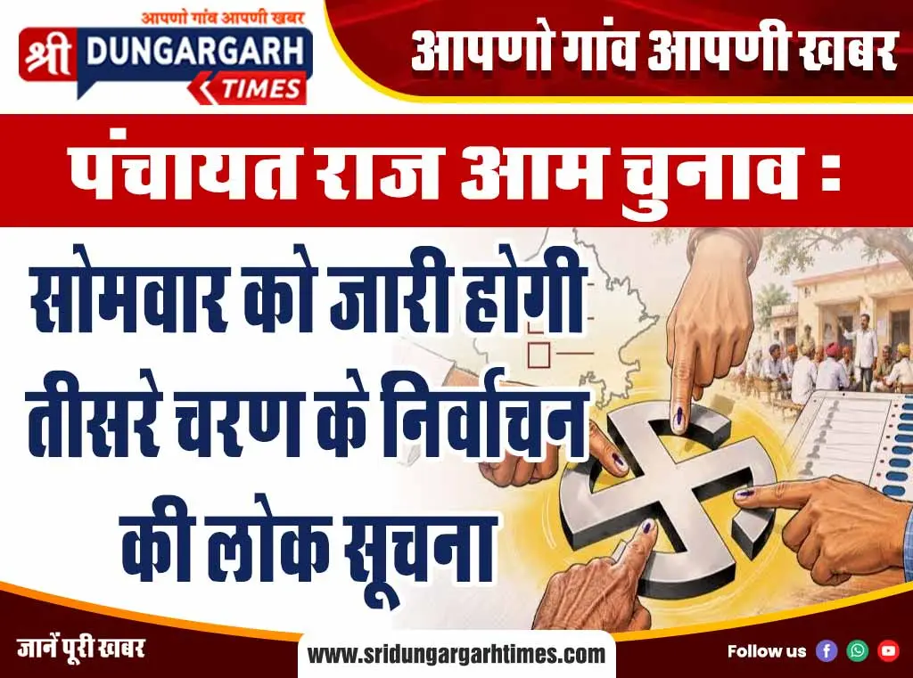 पंचायत राज आम चुनाव : सोमवार को जारी होगी तीसरे चरण के निर्वाचन की लोक सूचना