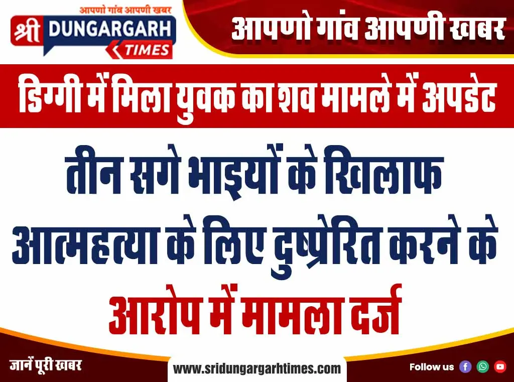 तीन सगे भाइयों के खिलाफ आत्महत्या के लिए दुष्प्रेरित करने के आरोप में मामला दर्ज