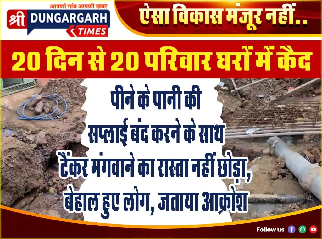पीने के पानी की सप्लाई बंद करने के साथ टैंकर मंगवाने का रास्ता नहीं छोड़ा, बेहाल हुए लोग, जताया आक्रोश